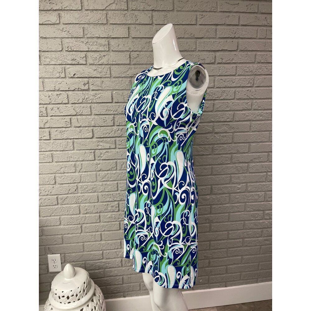 Melly M Women Multicolored Swirl Print Sleeveless Shift Dress Size S - Picture 4 of 8